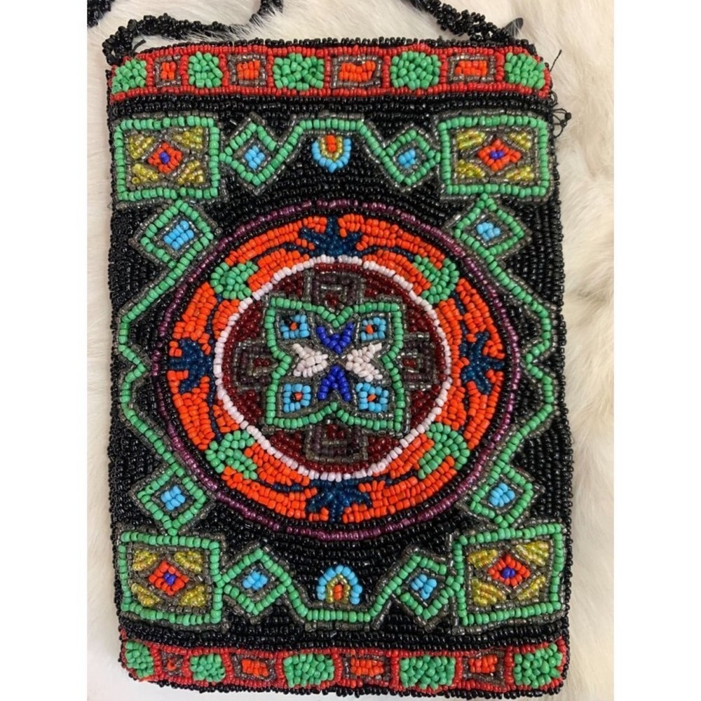 Vintage 70s Beaded Mini Bag Crossbody/ Shoulder Bag
